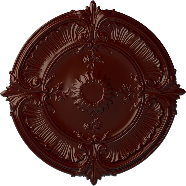 Ekena Millwork Attica Acanthus Leaf Medallion (Canopies up to 3 1/4"), 30 1/8"OD x 1 1/2"P, Brushed Mahogany CM30ATBMF - main